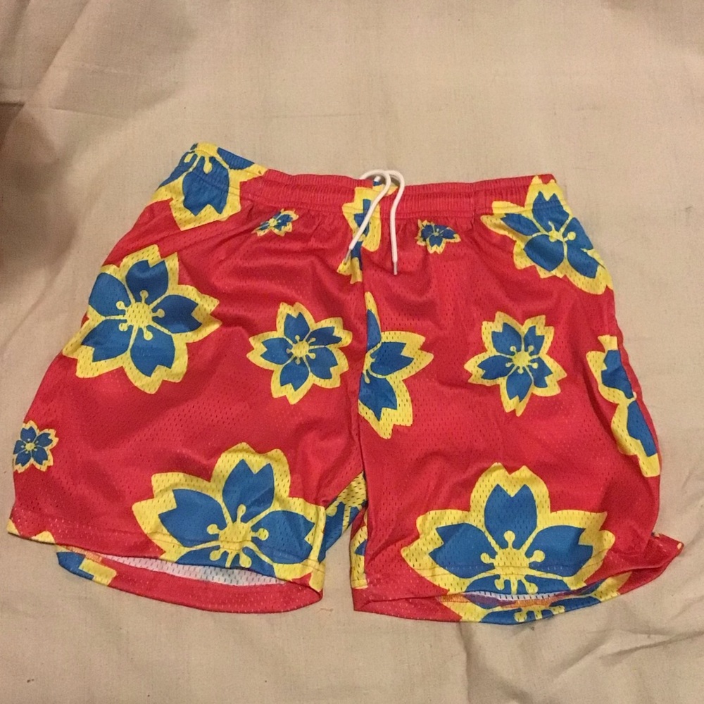 Like Sushi xl Blossom Mesh Shorts (Pro Wrestler Pink/Snowball Blue/Neon Yellow)
